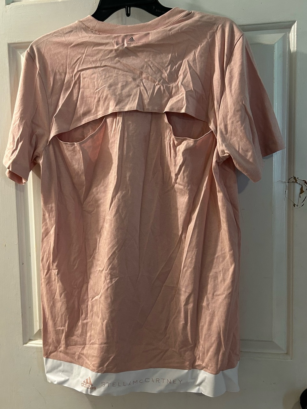Adidas by Stella McCartney Light Pink Tee with Black Script - Picture 2 of 2